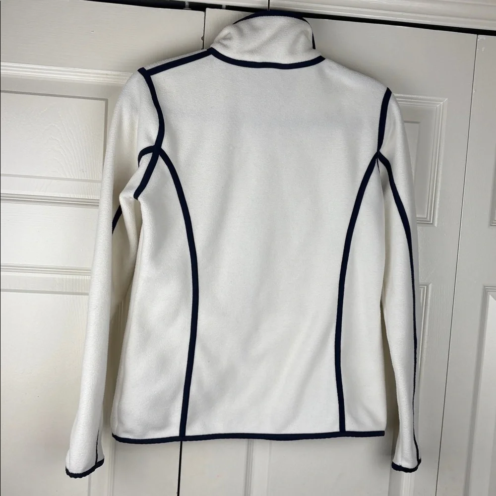 Bogner Sport White Fleece Jacket Navy Piping Full Zip Size M - Picture 7 of 9
